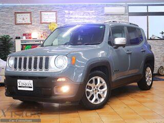 Chrysler JEEP RENEGADE LIMITED 1.4L IC付Turbo 140ps １オーナー アダプテイヴクルコン ヒーター付ハンドル＆黒革パワーシート BSM ナビ Bluetooth バックカメラ 17inAW  '2017