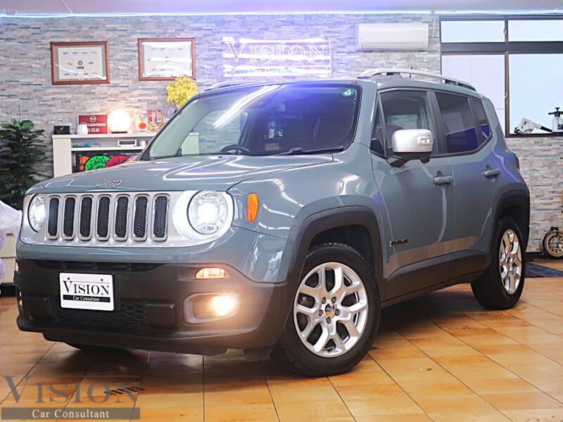 Chrysler JEEP RENEGADE LIMITED 1.4L IC付Turbo 140ps １オーナー アダプテイヴクルコン ヒーター付ハンドル＆黒革パワーシート BSM ナビ Bluetooth バックカメラ 17inAW  '2017